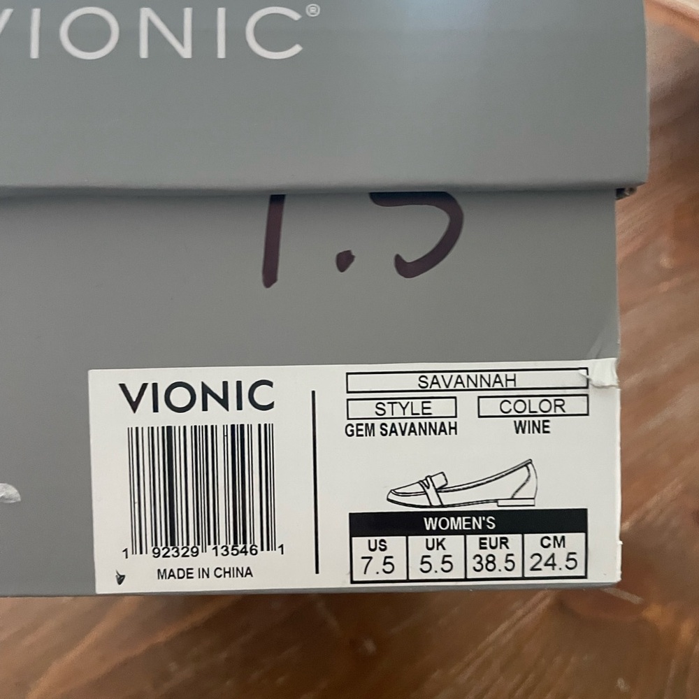 Vionic Savannah Croc Embossed Leather Pointed Toe Flats In Wine Women’s Size 7.5 - Picture 8 of 8